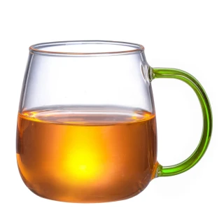 【大匠工具】耐熱玻璃杯 綠/藍/粉色 玻璃馬克杯 玻璃杯批發 PG450-F(小杯子 咖啡杯 格熱玻璃杯)