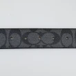 【COACH】COACH金屬壓印LOGO滿版印花PVC釦式皮帶(寬版/炭黑x黑)