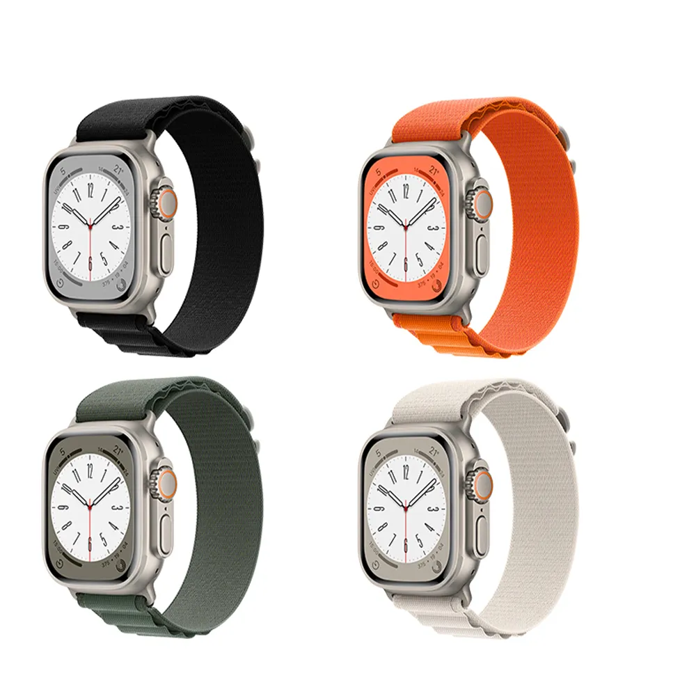 【HOCO】hoco. iWatch  42/44/45/49mm WA13 尼龍蘋果手錶錶帶(黑色/橙色/綠色/星光色)