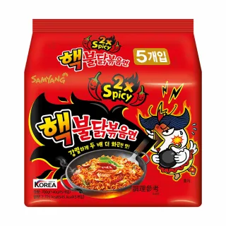 【韓國火辣雞】火辣雞肉風味鐵板炒麵2倍辣風味 140g*5入