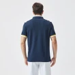 【NAUTICA】男裝  運動風吸濕排汗撞色短袖POLO衫(深藍)