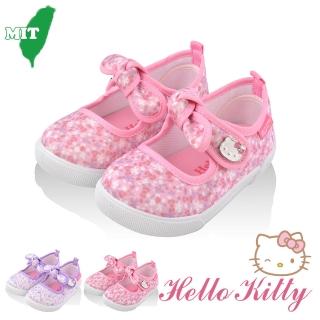 【HELLO KITTY】14-19cm童鞋 小碎花 輕量抗菌防臭減壓休閒鞋(粉&白紫色)