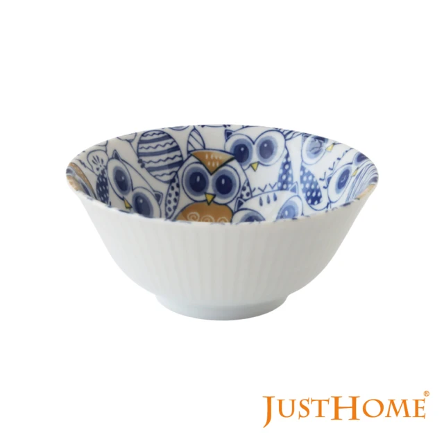 【Just Home】日本製貓頭鷹陶瓷6吋湯碗/多用井/麵碗(日本製餐盤)