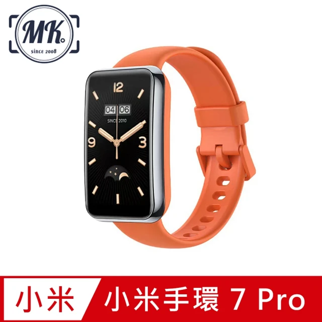 【MK馬克】小米手環7 Pro 矽膠彩色腕帶 贈螢幕保貼(活力橙)