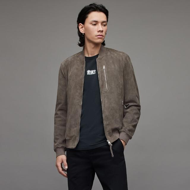 【ALLSAINTS】KEMBLE 麂皮羊皮簡約飛行員夾克皮衣 ML064W(常規版型)