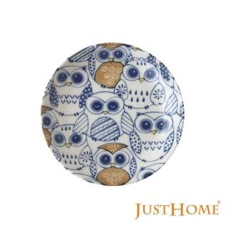 【Just Home】日本製貓頭鷹陶瓷6.5吋平盤/點心盤(日本製餐盤)