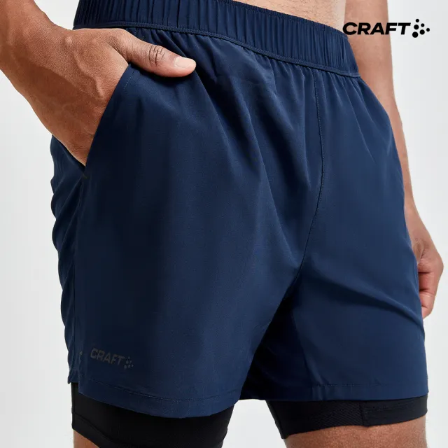 【CRAFT】男 ADV ESSENCE 2-IN-1 STRETCH SHORTS M  二合一運動短褲(1908764-396000)