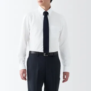 【MUJI 無印良品】男聚酯纖維免熨燙扣領長袖襯衫(共4色)