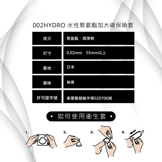 【okamoto 岡本】0.02-L Hydro水感勁薄保險套6入*4盒(共24入)