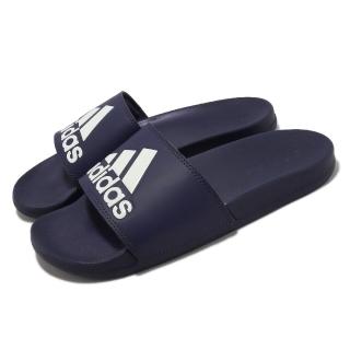 【adidas 愛迪達】拖鞋 Adilette Comfort 深藍 白 男鞋 女鞋 快乾 愛迪達(H03616)