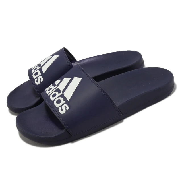 adidas 愛迪達 拖鞋 Adilette Comfort 深藍 白 男鞋 女鞋 快乾 愛迪達(H03616)