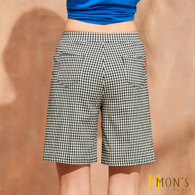 【MON’S】都會黑白細格紋短褲