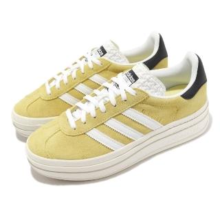 【adidas 愛迪達】休閒鞋 Gazelle Bold W 女鞋 黃 白 麂皮 厚底 增高 拼接 愛迪達(HQ6891)