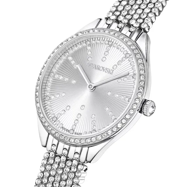 【SWAROVSKI 施華洛世奇】Attract 璀璨魅力時尚腕錶(5644062/銀-30mm)