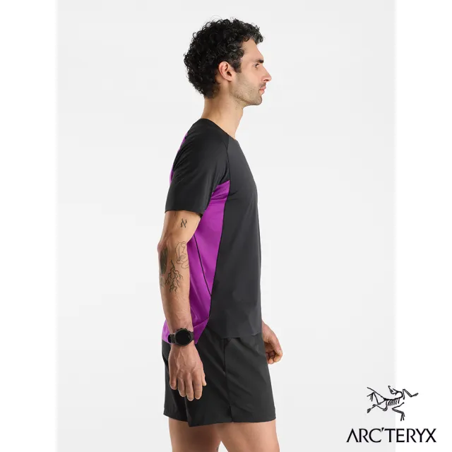 【Arcteryx 始祖鳥】男 Norvan 快乾短袖圓領衫(時尚紫/黑)