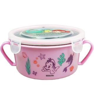 【美人魚】不銹鋼雙耳碗450mlx1入/兒童碗 /隔熱碗/便當盒/保鮮盒(粉色)