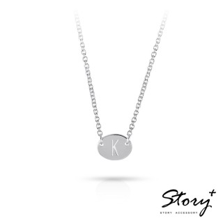 【STORY ACCESSORY】雷射訂製刻字-Prism-橢圓款純銀項鍊