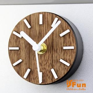 【iSFun】冰箱磁吸＊創意家飾迷你時鐘(田園實木)