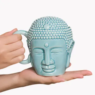 【平安神】我佛瓷杯馬克杯(造型 水杯 咖啡杯 牛奶杯 漱口杯 洗漱杯 擺飾 如來佛祖 辦公室 交換禮物)