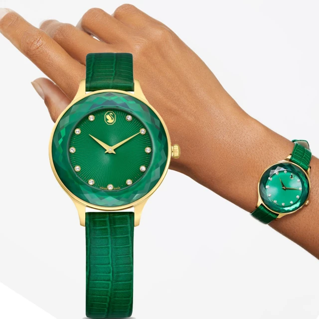 【SWAROVSKI 施華洛世奇】Octea Nova 簡約優雅腕錶(5650005/綠色33mm)