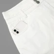【OUWEY 歐薇】率性抽鬚高腰排釦牛仔短褲(白色；S-L；3232108505)