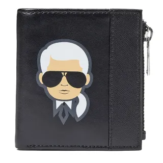 【KARL LAGERFELD 卡爾】卡爾人像對開短夾