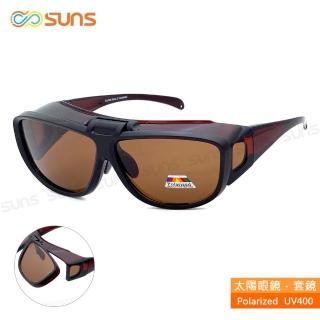 【SUNS】臺灣製偏光太陽眼鏡 上翻式 茶框茶片 墨鏡 抗UV400/可套鏡(防眩光/遮陽)