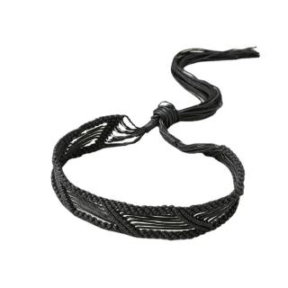 【巴黎精品】現貨+預購 女皮帶美式腰帶波西米亞風腰飾(手工編織蠟繩腰鍊女配件3色a1by9)