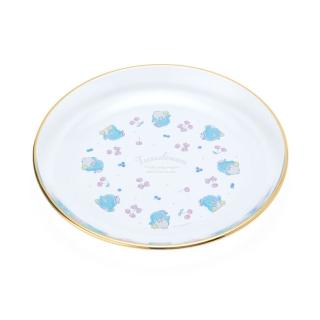 【小禮堂】山姆企鵝 透明玻璃圓盤 21cm - 夏日氣泡特調(平輸品)