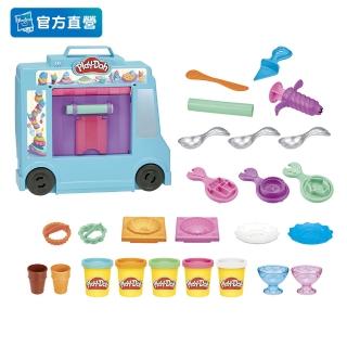 【PLAYDOH 培樂多】冰淇淋車+20色無毒黏土遊戲組