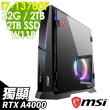 【MSI 微星】i7 RTXA4000薄型電競電腦(13TD-454TW/i7-13700F/32G/2TB SSD+2TB HDD/RTXA4000-16G/W11P)