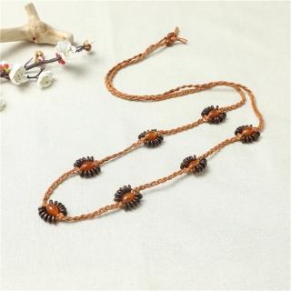 【巴黎精品】現貨+預購 女皮帶美式腰帶波希米亞風腰飾(花朵串珠編織細腰鍊女配件3色a1by22)
