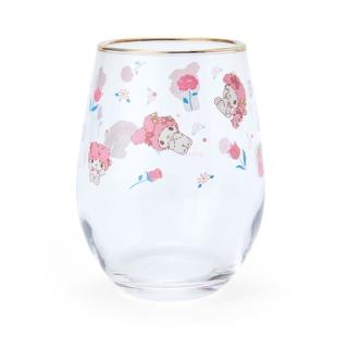 【小禮堂】美樂蒂 無把透明玻璃杯 325ml - 夏日氣泡特調(平輸品)