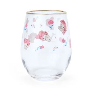 【小禮堂】美樂蒂 無把透明玻璃杯 325ml - 夏日氣泡特調(平輸品)