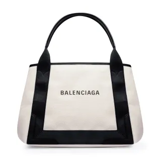 【Balenciaga 巴黎世家】Navy Cabas S 手提 托特包 帆布 白色 黑色