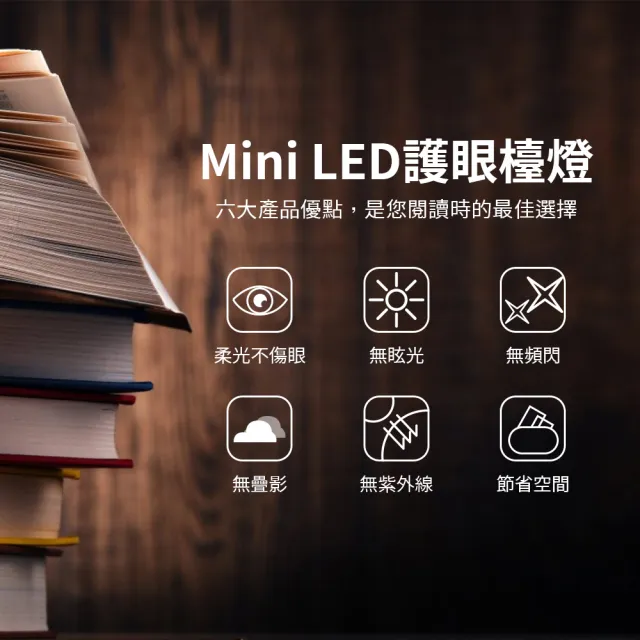 【LifeMarket】Mini LED護眼檯燈 5V3A 底座款(高亮度 折疊 閱讀 夾子台燈 三色調光 桌燈 台燈 臺燈)