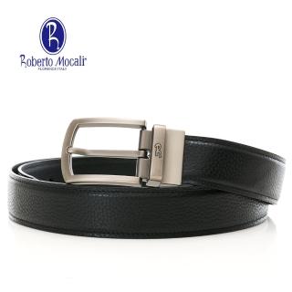 【Roberto Mocali】扣洞式皮帶 RM-8219BKF(黑色)