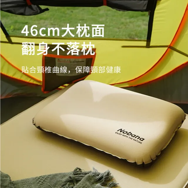 【ANTIAN】戶外露營3D海綿自動充氣枕頭 便攜午休頸椎枕 帳篷氣墊枕 腰墊枕