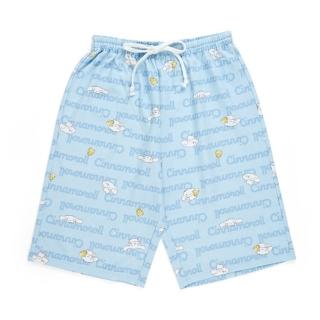 【小禮堂】大耳狗 棉質鬆緊帶及膝短褲 - 淺藍滿版logo款(平輸品)