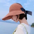 【漂亮小媽咪】二件組 韓系 遮陽帽 防紫外線 太陽帽 防曬 空頂帽 草帽 帽(草帽、可綁馬尾)