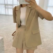 【BBHONEY】簡質感色系西裝外套短褲套裝(網美熱搜款)