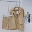 【BBHONEY】簡質感色系西裝外套短褲套裝(網美熱搜款)