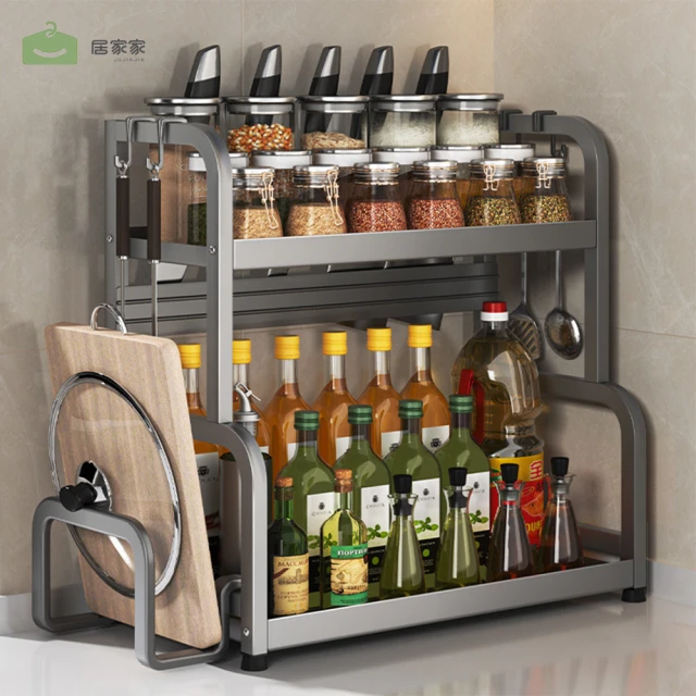 桌面簡易置物架 廚房調料架 家用多功能書架(鐵藝展示架 不鏽