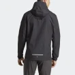 【adidas 愛迪達】Marathon Jacket 男 連帽外套 運動 高立領 反光 修身 亞洲版 黑(IB8264)