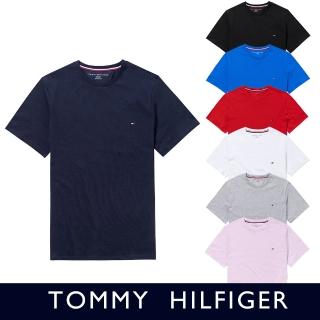 【Tommy Hilfiger】TOMMY 經典刺繡Logo圓領素面短袖T恤 上衣-多色組合(休閒舒適/可搭配情侶款/平輸品/短T)