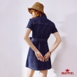 【BRAPPERS】女款 全棉短袖牛仔洋裝(深藍)