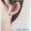 【Porabella】925純銀方型母貝耳環 鑲鑽輕奢氣質珍珠耳環 玫瑰金穿洞式耳環 Pearl Earrings