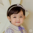 【Happy Prince】韓國製 Elice粉紫格紋蝴蝶結女嬰兒童髮帶(女童髮飾紫色)