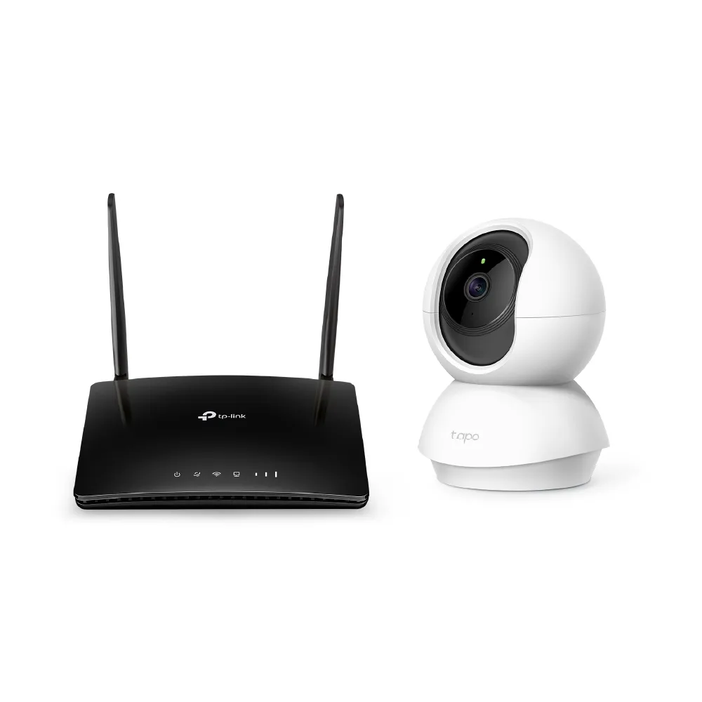 【TP-Link】攝影機組★TL-MR6400 4G LTE SIM卡路由器/分享器+Tapo C210監視器IP CAM