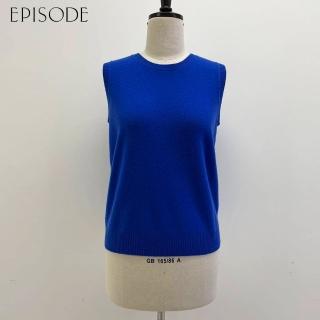 【EPISODE】簡約百搭柔軟羊絨混紡圓領背心 125X58（藍）